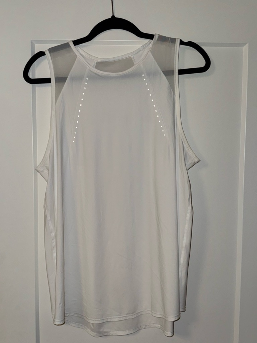 lululemon athletica White Mesh-Panel Athletic Tank Top